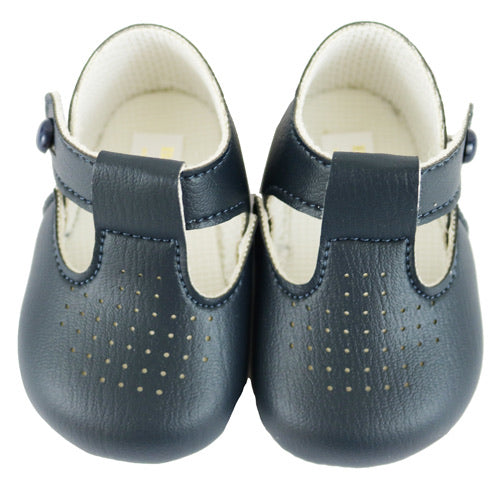 Baypods Baby Boys Soft Sole Pram Shoes - Navy