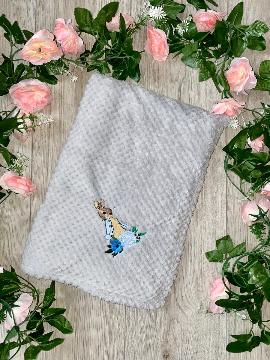 Peter Rabbit Soft Fleece Blanket Grey Gillytots Children’s Boutique