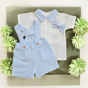 Baby Boys Two Piece Dungaree Set - Blue