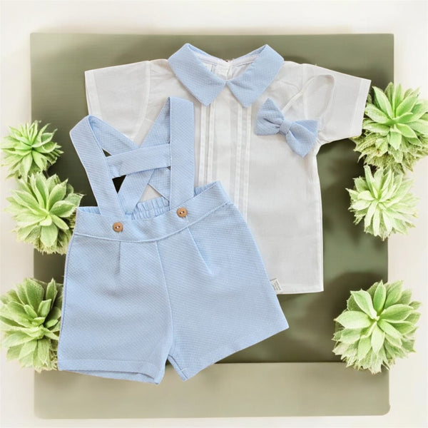 Baby Boys Two Piece Dungaree Set - Blue