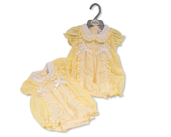 Baby Girls Lemon Romper with Bows - Daisy