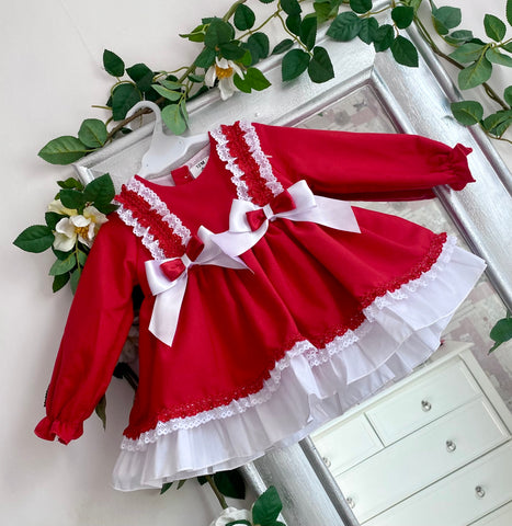 Ceyber Baby Girls Dress and Knicker Set - Red