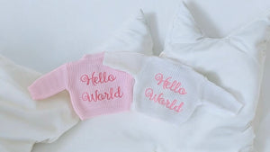 Premature Baby Girls ‘Hello World’ Ribbed Cardigan