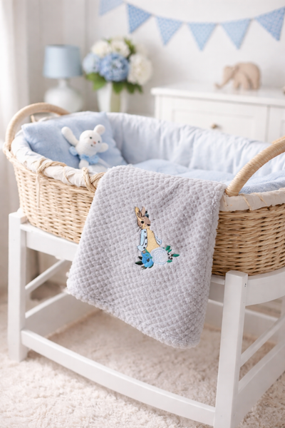 Peter Rabbit Soft Fleece Blanket - Grey