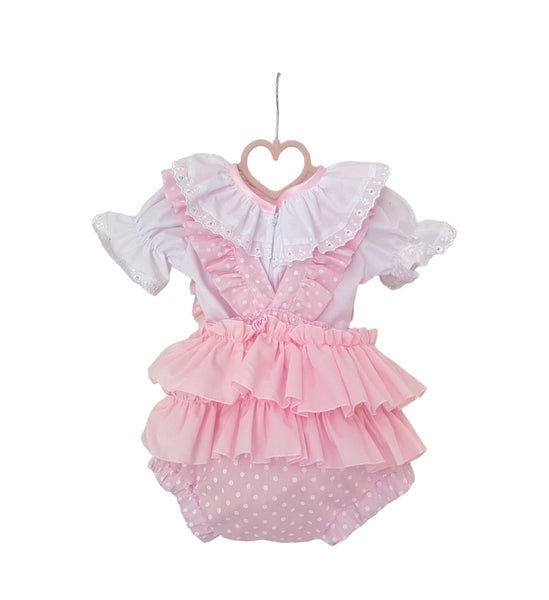 Flopsy Bunny Two Piece spanish style Frilly Romper & Peter pan frilled collat top  Outfit REDUCED