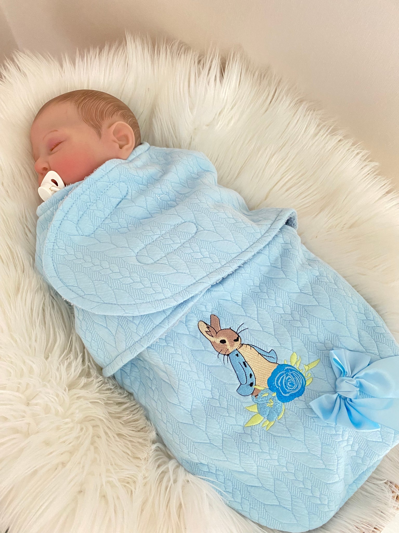 Peter Rabbit Soft Swaddle Wrap Blue Gillytots Children s Boutique