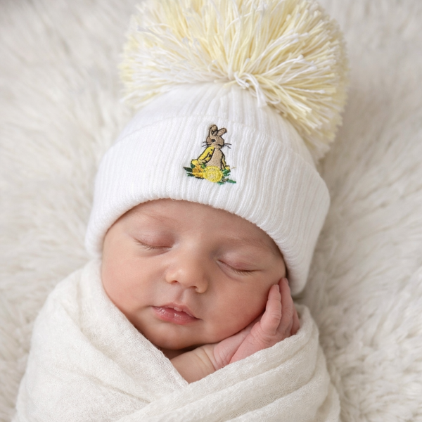 Peter Rabbit Flopsy Bunny wool single Pom Hat (Newborn-24 Month)