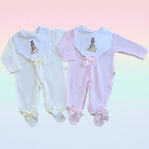 Flopsy Bunny spanish All in One Bib Style Outfit babygrow
