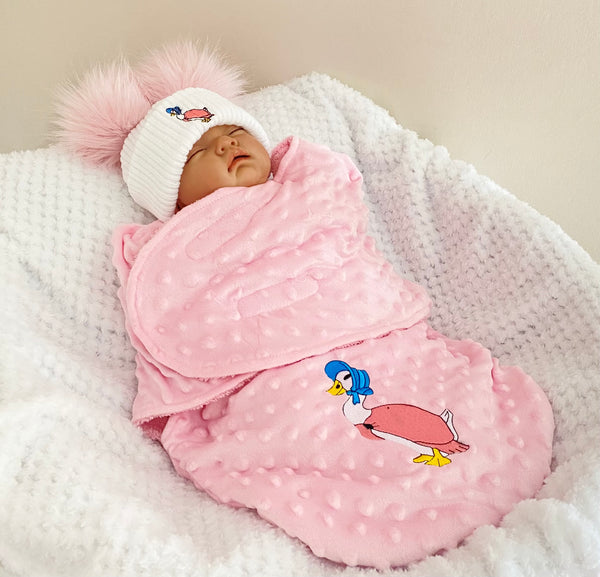 Jemima Puddleduck Swaddle Blanket Wrap - Bubble Pink