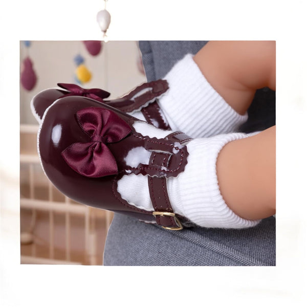 Baypod Burgundy Soft Sole T-Bar First Shoe