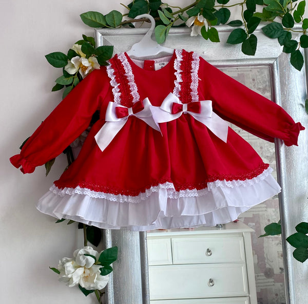 Ceyber Baby Girls Dress and Knicker Set - Red