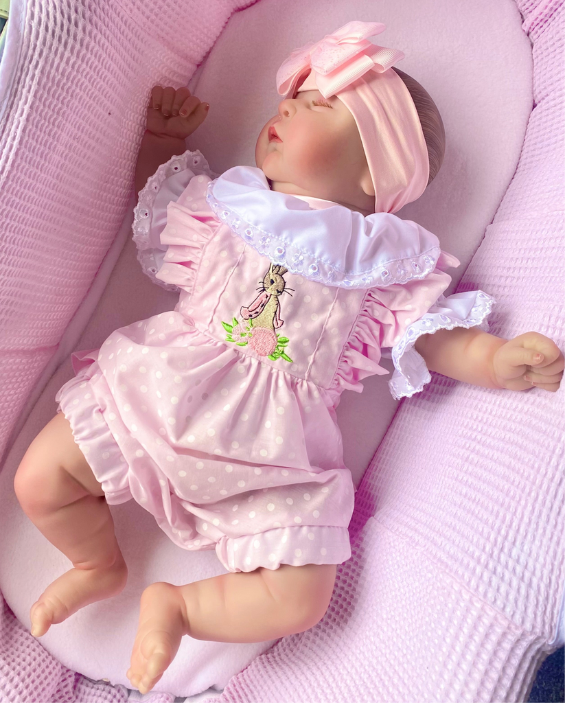 Flopsy Bunny Two Piece spanish style Frilly Romper Peter pan frilled Gillytots Children s Boutique