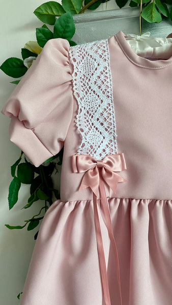 Mary Jane Drop Waist Dress - Rose Pink