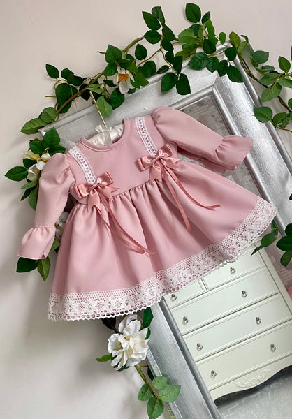 Blush Pink Double Bow Dress