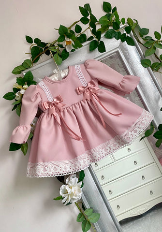 Blush Pink Double Bow Dress