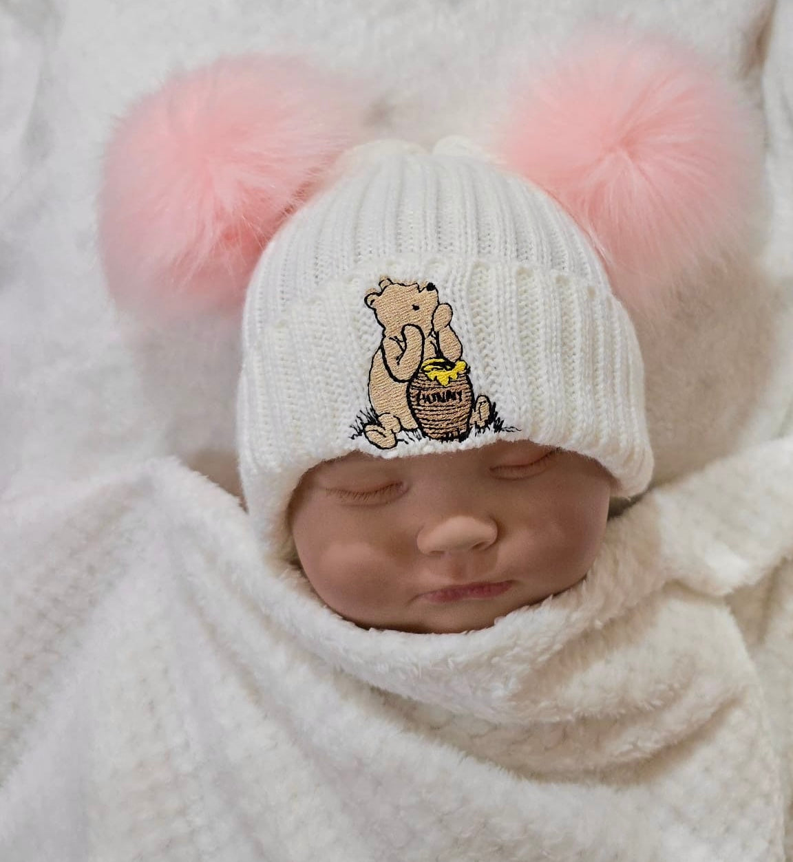 Winnie the pooh faux fur Pom hat