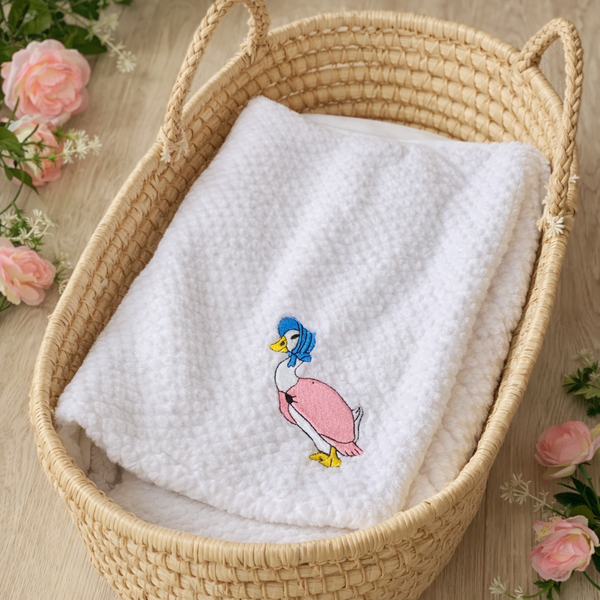 Jemima Puddleduck Soft Fleece Blanket - White