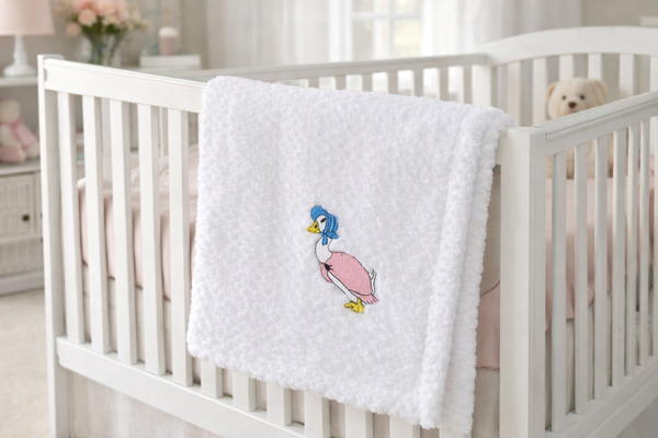 Jemima Puddleduck Soft Fleece Blanket - White