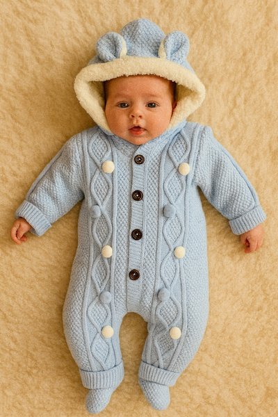 Baby Boys All in One Bobble PramSuit
