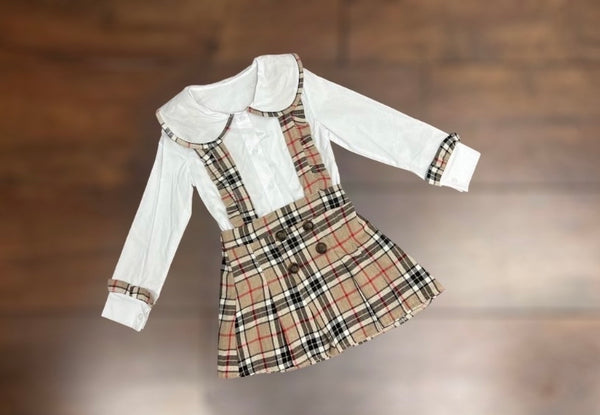 girls burberry style inspired two piece set 