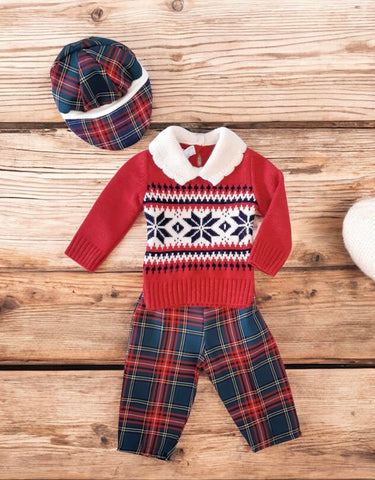 Beau Kid 3pcs Tartan Pants Outfit