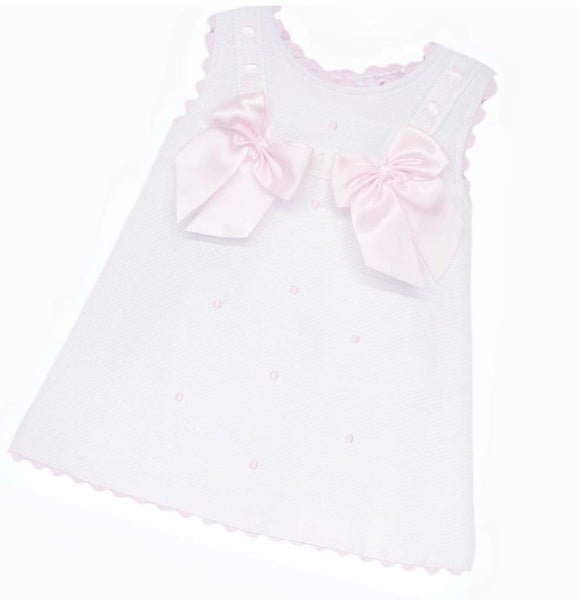 Wee Me Girls Pink Waffle Bow Dress – Baby & Toddler Dress