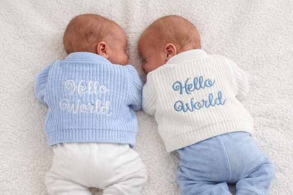 Premature Baby Boys ‘Hello World’ Cardigan