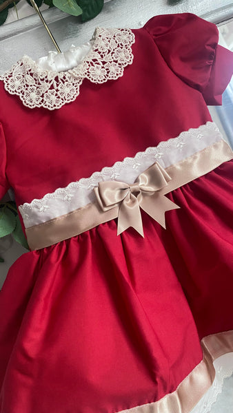 Baby Girls Drop waist Gold Trim Dress