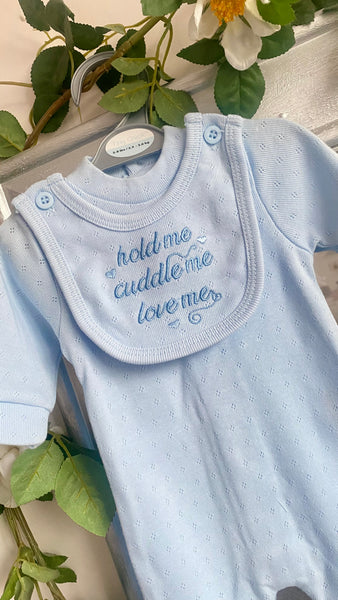 Premature Baby Boys All in One with Bib - Hold Me