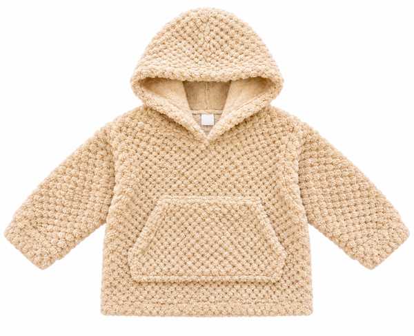 Baby Teddy Fleece Hoodie | Plain or Personalised | Beige