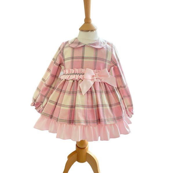 Ceyber Baby Girls Pink Check Dress Set