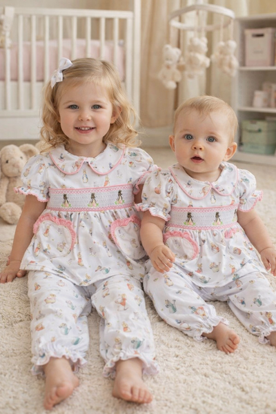 Flopsy Bunny Frilly Smocked Pyjama Set