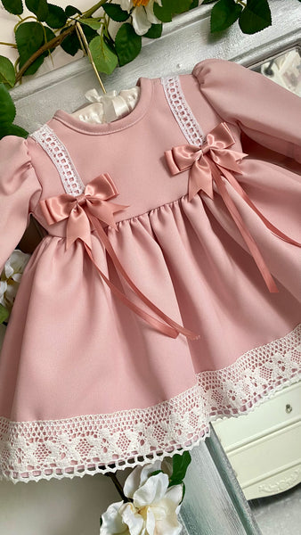 Blush Pink Double Bow Dress