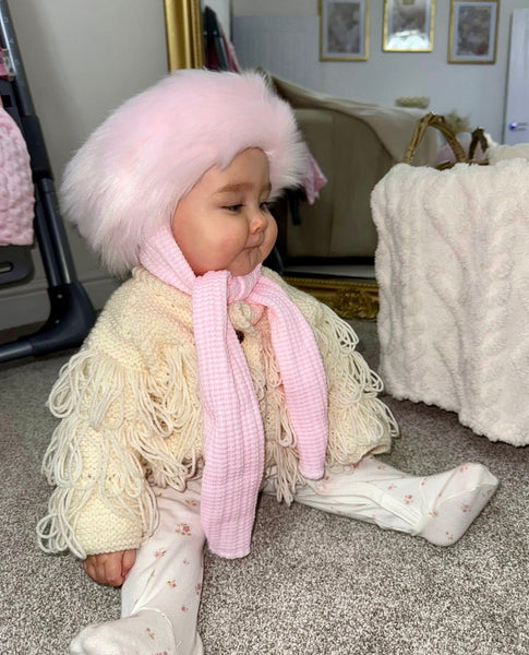 Baby Girls Soft Faux Fur Hat - Pink