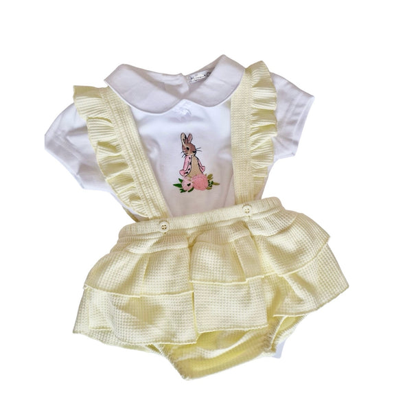 Beatrix potter  Flopsy Bunny Two Piece Spanish Dungarees Romper & Top Set