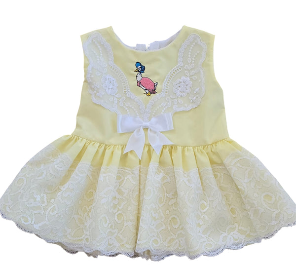 Jemima Puddleduck Baby Girls Lemon Lace Dress