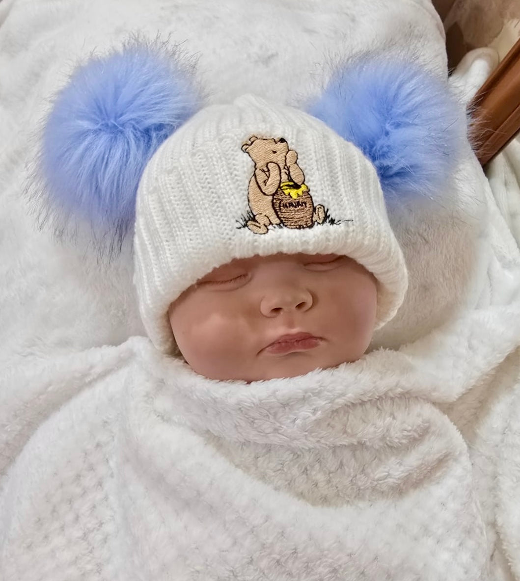 Winnie the Pooh Faux Fur Double Pom Hat