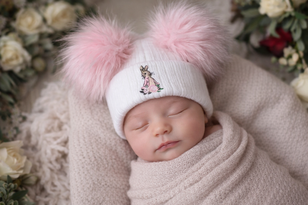 Beatrix Potter Flopsy Bunny Double Pom Hat ( Newborn-24 Month)