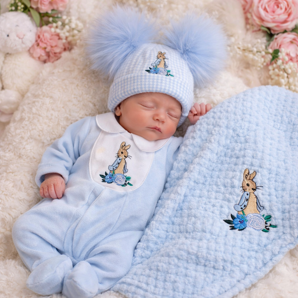 Soft Feel  Blue Fleece Blanket - Peter Rabbit