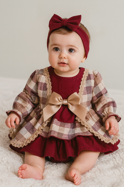 Ceyber Baby Girls Checked Dress