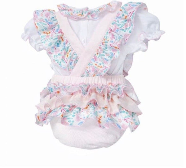 Wee Me Girls Floral Bow Two Piece Set – Pink (3 Months–36 Months)