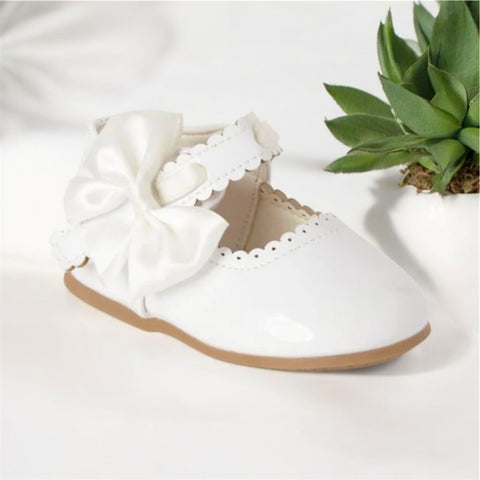 Melia Bianca Side Ribbon Bow Mary Jane  Shoe - White