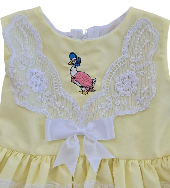 Jemima Puddleduck Baby Girls Lemon Lace Dress