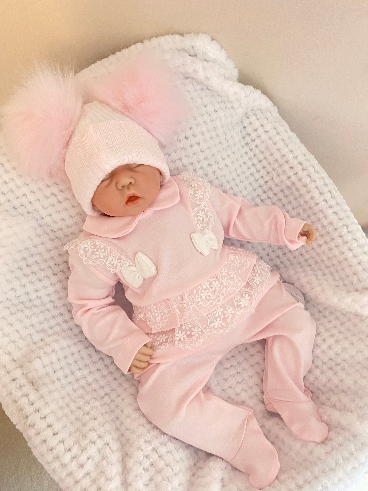 Frilly Pink All In One BabyGrow