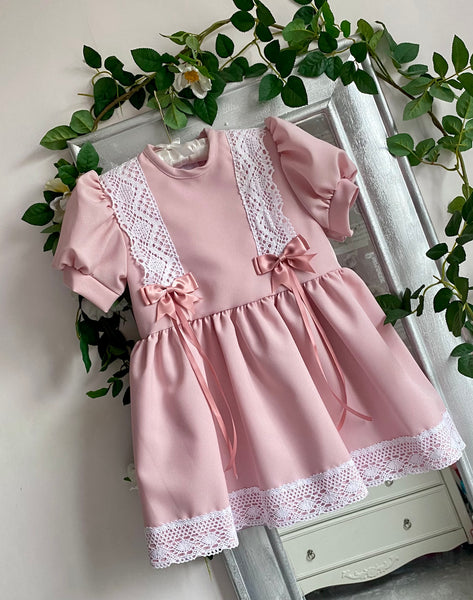 Mary Jane Drop Waist Dress - Rose Pink