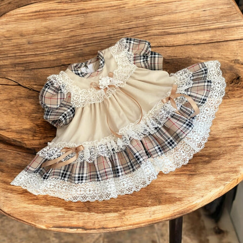 Burberry Inspired Frilly Baby Girls Dress