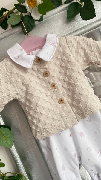 Baby Boys 2 Pieces Jacquard Set - Space