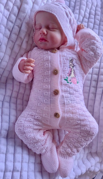 Beatrix potter Flopsy Bunny All in One Knitted Hooded pram suit Outfit