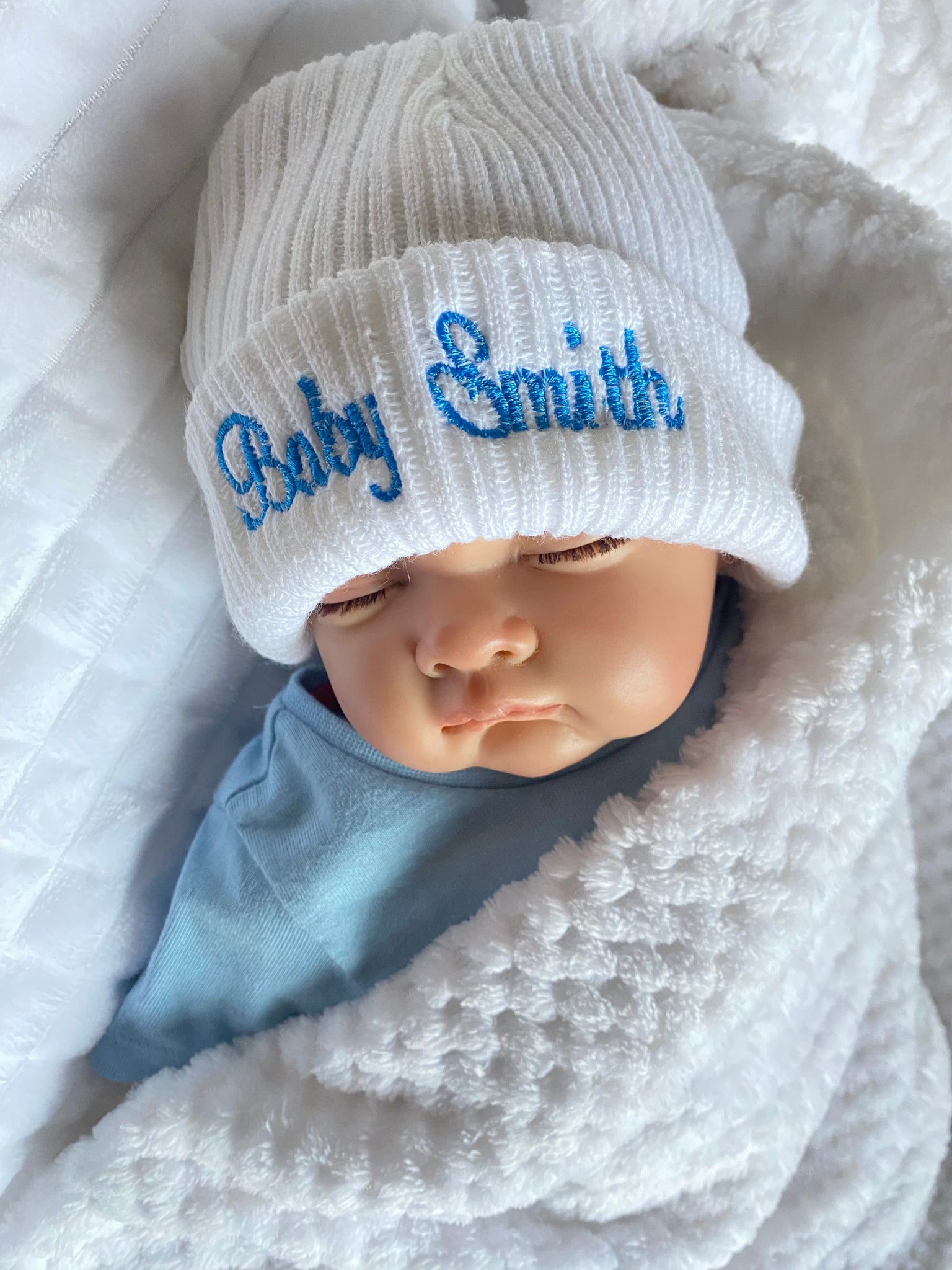 Personalised Newborn Knitted Hats