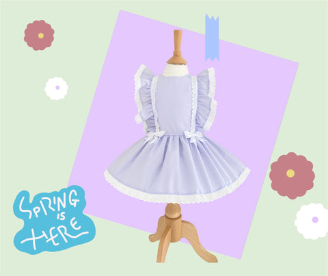 Handmade lilac baby girls older girls dresses gillytots children’s boutique dresses 